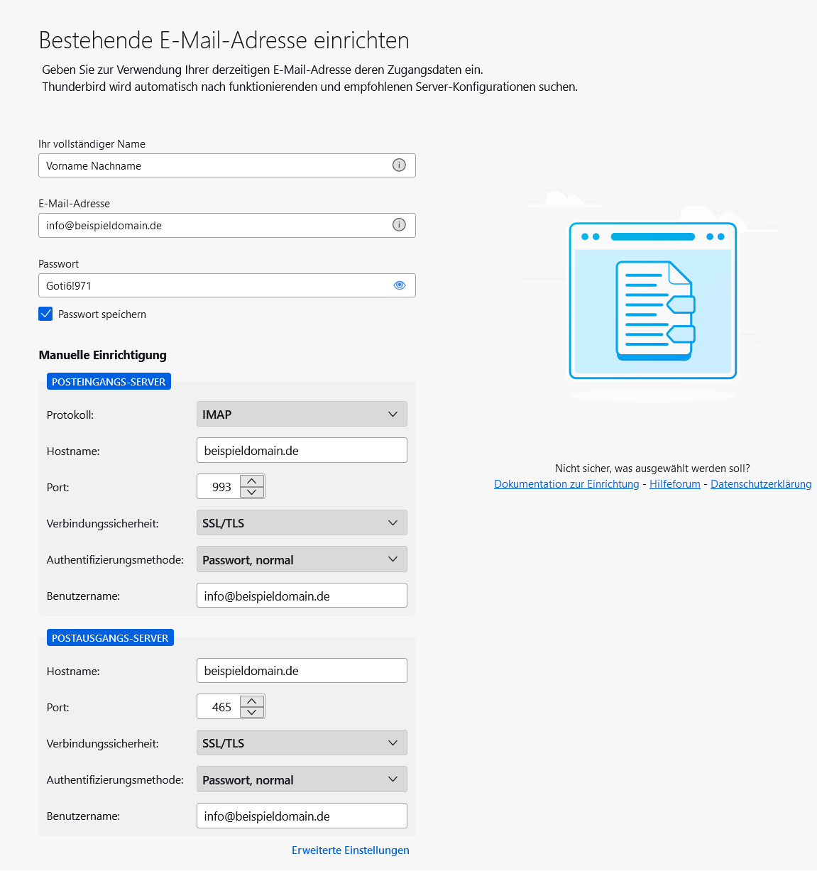 Joomla100 - Anleitung: Beginn der Einrichtung Ihres Postfachs in Thunderbird Joomla100 - Anleitung: Beginn der Einrichtung Ihres Postfachs in Thunderbird